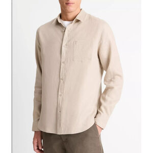 NWOT VINCE 100% Linen Long-Sleeve Shirt Size M Designer